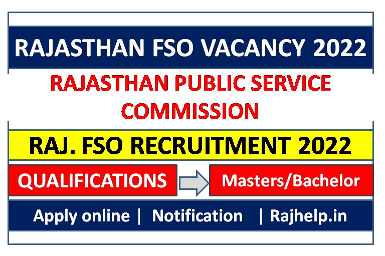 Rajasthan FSO Recruitment 2022