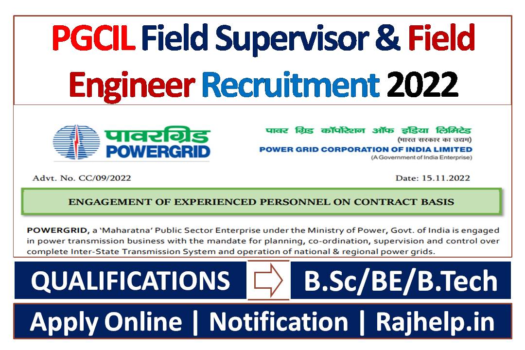 PGCIL Field Supervisor & Field Engineer Recruitment 2022